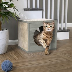Way Basics 12.6-in Katsquare Cube Scratching Post, London Grey