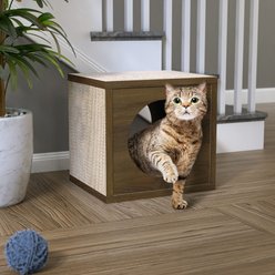 Way Basics 12.6-in Katsquare Cube Scratching Post, Royal Walnut