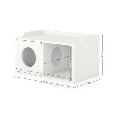 Show full view: Way Basics Double Hole with 1 Door Cat House, Medium, White slide 2 of 3