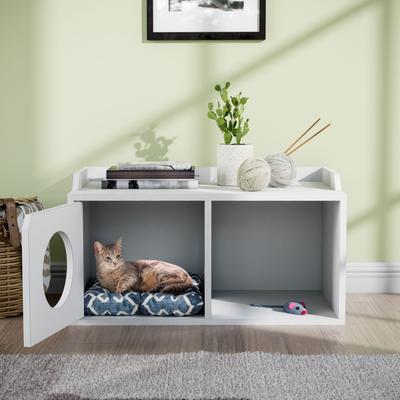 Show full view: Way Basics Double Hole with 1 Door Cat House, Medium, White slide 3 of 3