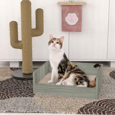 Show full view: Way Basics Eco zBoard Bed Deluxe Cat Scratcher, London Grey, Medium slide 2 of 3