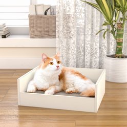 Way Basics Eco zBoard Bed Deluxe Cat Scratcher, White, Medium