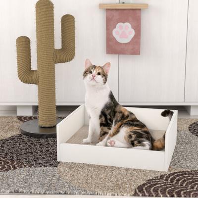 Show full view: Way Basics Eco zBoard Bed Deluxe Cat Scratcher, White, Medium slide 2 of 3