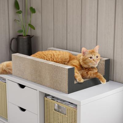 Show full view: Way Basics Eco zBoard UBed Cat Scratcher, Charcoal Black, Medium slide 3 of 4