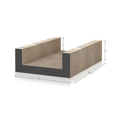 Show full view: Way Basics Eco zBoard UBed Cat Scratcher, Charcoal Black, Medium slide 4 of 4