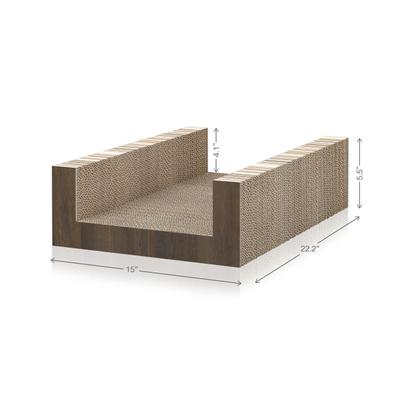 Show full view: Way Basics Eco zBoard UBed Cat Scratcher, Royal Walnut, Medium slide 3 of 3