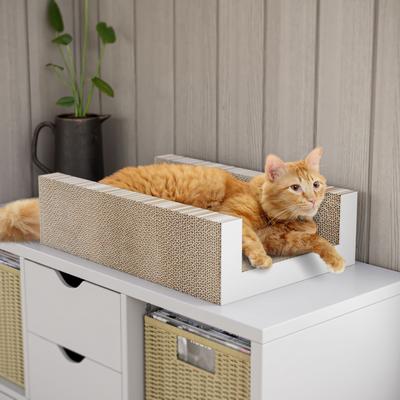 Show full view: Way Basics Eco zBoard UBed Cat Scratcher, White, Medium slide 3 of 4