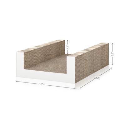 Show full view: Way Basics Eco zBoard UBed Cat Scratcher, White, Medium slide 4 of 4