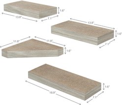 Way Basics Floating Shelf Combo Cat Scratcher, Medium, 4 count, Aspen Grey slide 2 of 3