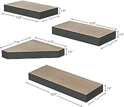 Way Basics Floating Shelf Combo Cat Scratcher, Medium, 4 count, Charcoal Black slide 2 of 3
