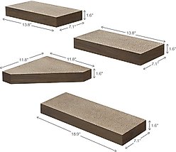 Way Basics Floating Shelf Combo Cat Scratcher, Medium, 4 count, Royal Walnut slide 2 of 3