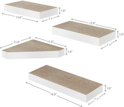 Way Basics Floating Shelf Combo Cat Scratcher, Medium, 4 count, White slide 2 of 3