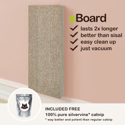 Way Basics Katwall Wall Scratching Post with Catnip, Aspen Grey slide 2 of 4