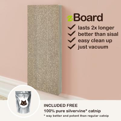 Show full view: Way Basics Katwall Wall Scratching Post with Catnip, Aspen Grey slide 2 of 5