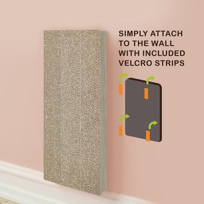 Show full view: Way Basics Katwall Wall Scratching Post with Catnip, Aspen Grey slide 4 of 5