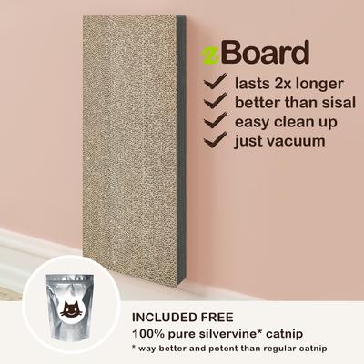 Show full view: Way Basics Katwall Wall Scratching Post with Catnip, Charcoal Black slide 2 of 5