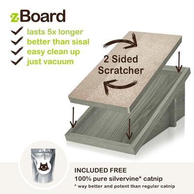 Show full view: Way Basics Katzone Scratching Ramp with Catnip, London Grey slide 2 of 4