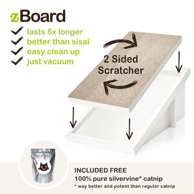 Show full view: Way Basics Katzone Scratching Ramp with Catnip, White slide 3 of 5