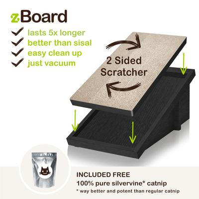 Show full view: Way Basics zBoard Paperboard Incline Scratcher Cat Toy, Black slide 4 of 9