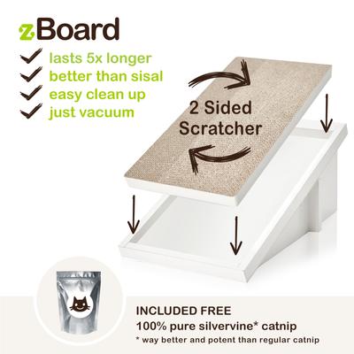 Show full view: Way Basics zBoard Paperboard Incline Scratcher Cat Toy, White slide 4 of 9
