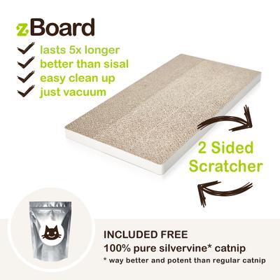 Show full view: Way Basics zBoard Paperboard Simple Scratcher Cat Toy, White slide 3 of 4