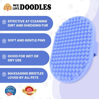 Show full view: We Love Doodles Bath Dog Grooming Brush, 2 count, Blue slide 3 of 9