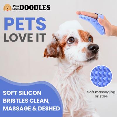 Show full view: We Love Doodles Bath Dog Grooming Brush, 2 count, Blue slide 6 of 9