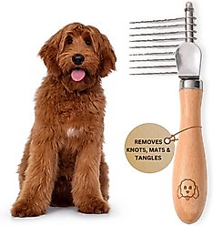 We Love Doodles Dematting Rake Dog Comb, Brown