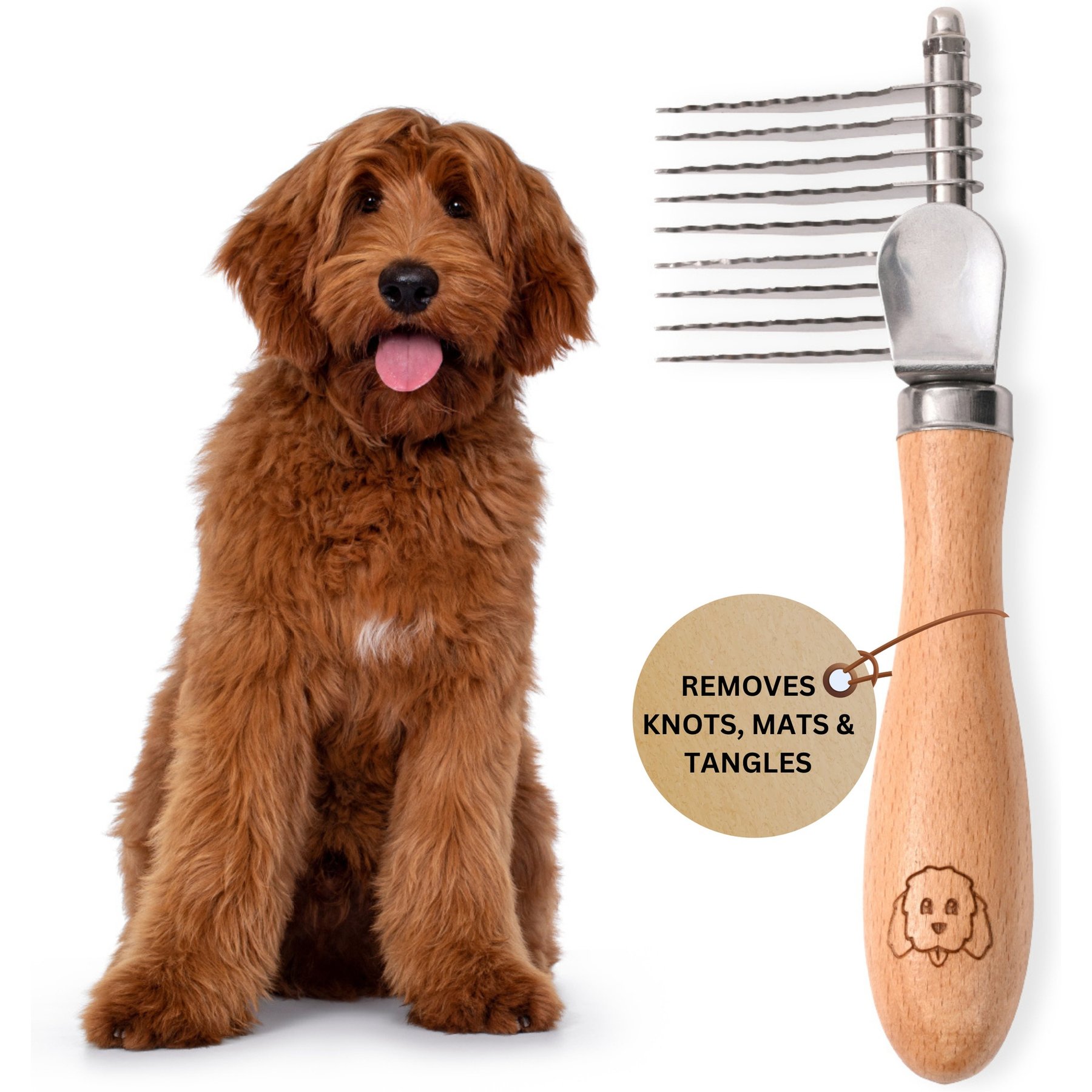 We Love Doodles Professional Grooming Dematting Rake Dog Comb, Large