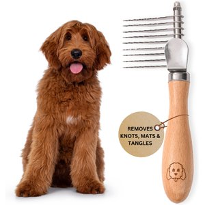 We Love Doodles Dematting Rake Dog Comb, Brown