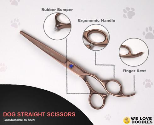 Show full view: We Love Doodles Dog Grooming Scissors Kit, Brown slide 6 of 11