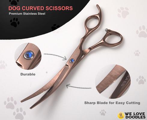 Show full view: We Love Doodles Dog Grooming Scissors Kit, Brown slide 5 of 11