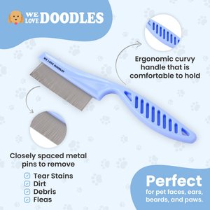 We Love Doodles Professional Face & Flea Dog Comb, Large