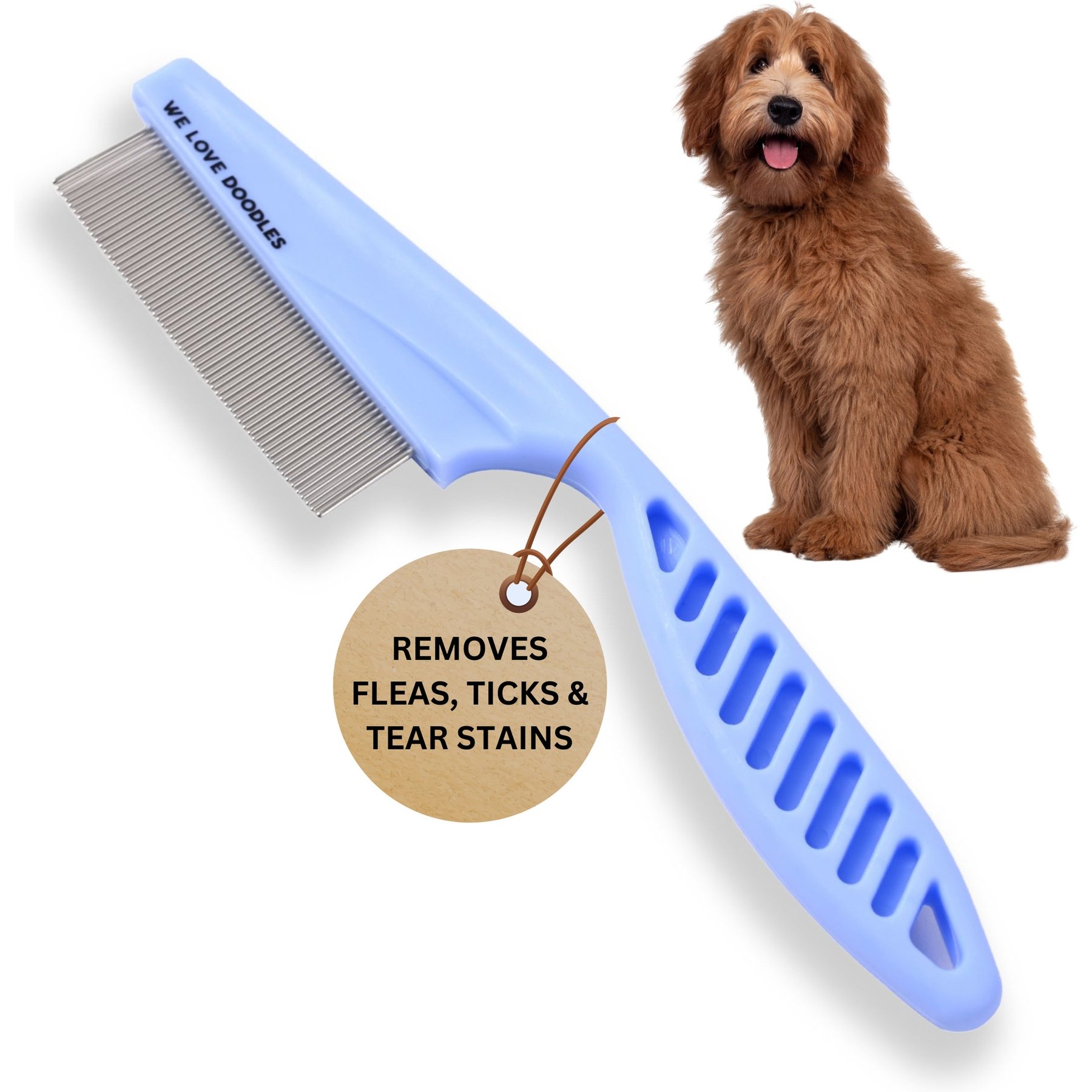 We Love Doodles Professional Face & Flea Dog Comb, Small