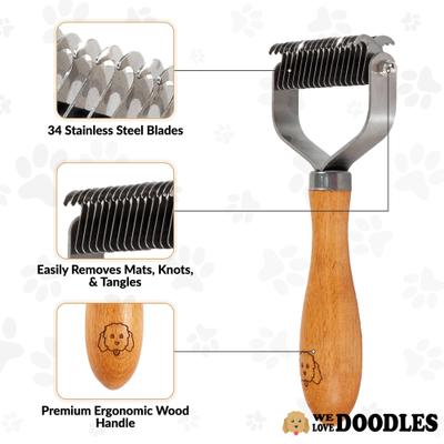 Show full view: We Love Doodles Pet Dematting Comb, Brown slide 3 of 12