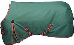 WeatherBeeta ComFiTec Prelim Standard Neck Lite Horse Turnout, Dark Green/Red/White, 81-in slide 2 of 3