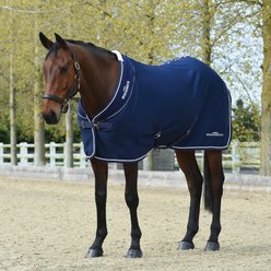WeatherBeeta Opulence Show Sheet Standard Neck Horse Sheet, Navy/White, 69-in