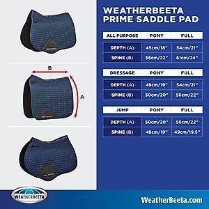 WeatherBeeta Prime Jump Shaped Horse Saddle Pad, Purple Penant