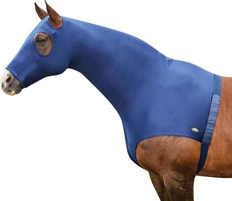 Show full view: WeatherBeeta Stretch Hood with Zip Horse Hood, Navy, Cob slide 2 of 2