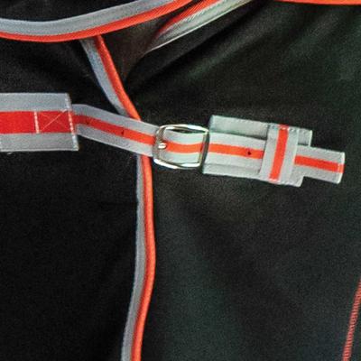 Show full view: WeatherBeeta Therapy-Tec Fleece Combo Neck Horse Blanket, Black/Silver/Red, 60-in slide 2 of 4