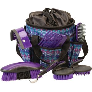 Weaver Equine 7-Piece Horse Grooming Kit, Purple Geo