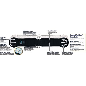 Weaver Equine AirFlex Roper Cinch & Roll Snug Horse Cinch Buckle, 32-in