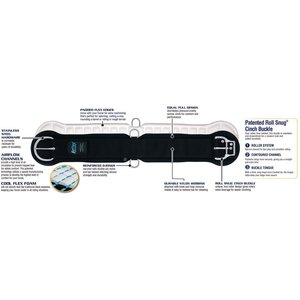 Weaver Equine AirFlex Roper Cinch & Roll Snug Horse Cinch Buckle, 34-in