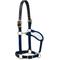 Show in main carousel: Weaver Equine Breakaway Original Adjustable Buffalo Leather Chin & Throat Snap Horse Halter, Navy, Large slide 1 of 1