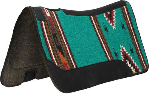 Show full view: Weaver Equine Contoured Single Weave Felt Horse Saddle Pad, Turquoise Pattern slide 2 of 2
