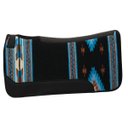 Weaver Equine Contoured Single Weave Wool Blend Western Saddle Pad, Black/Blue