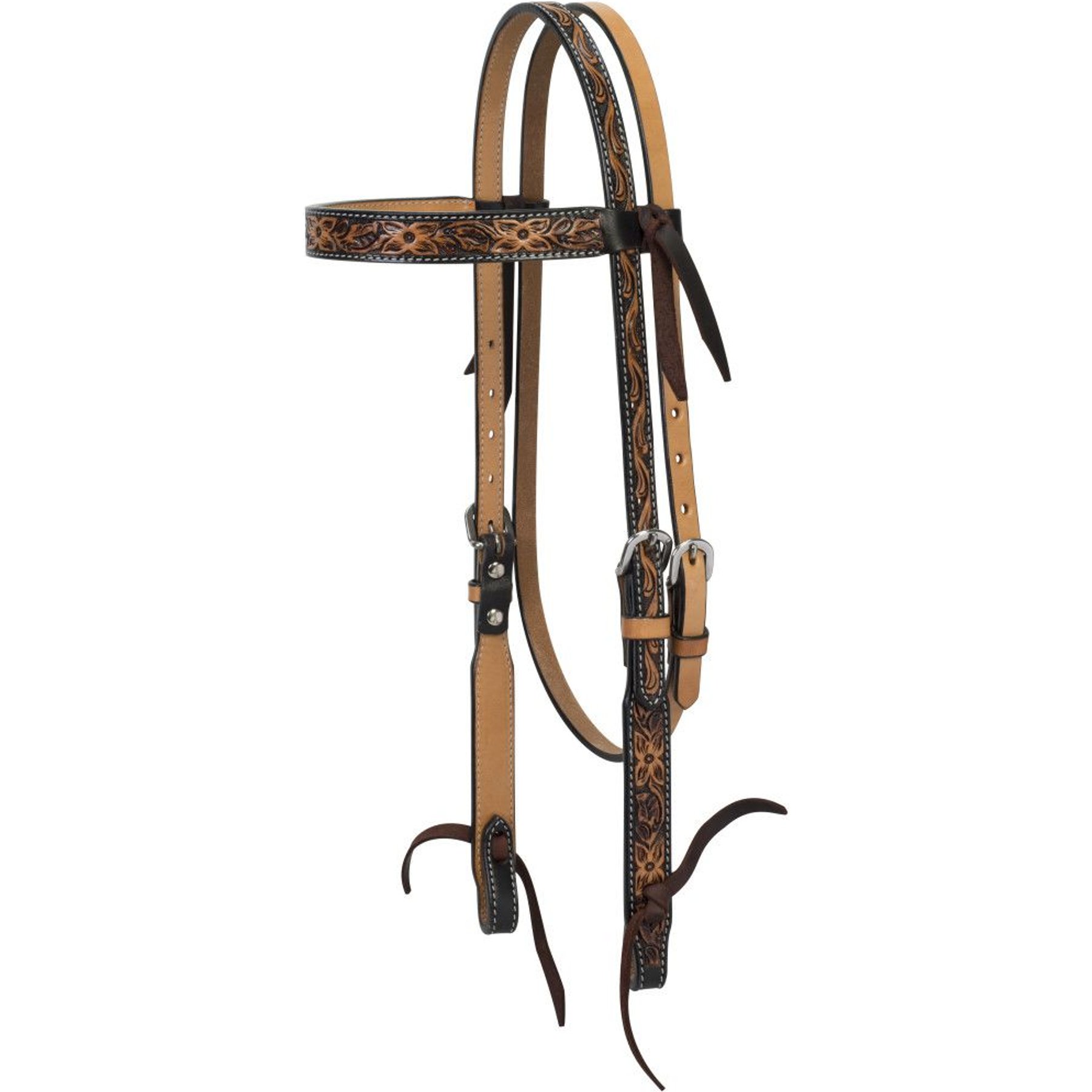 Weaver Equine Cross Floral Tooled Horse Browband Headstall