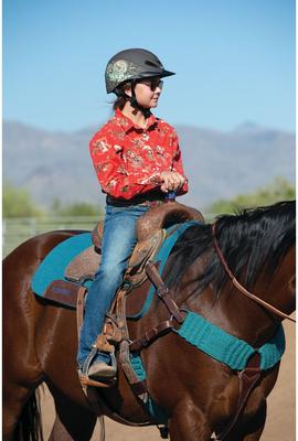 Show full view: Weaver Equine EcoLuxe Straight Horse Cinch, Turquoise/Charcoal, 28-in slide 3 of 3