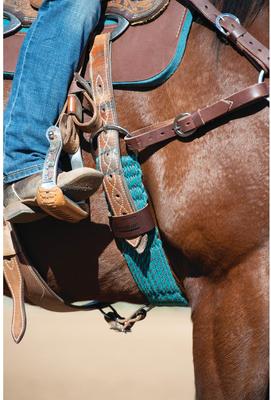 Show full view: Weaver Equine EcoLuxe Straight Horse Cinch, Turquoise/Charcoal, 32-in slide 2 of 3