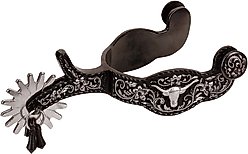 Weaver Equine Engraved Floral Trim & Longhorn Accent Men's Show Spurs
